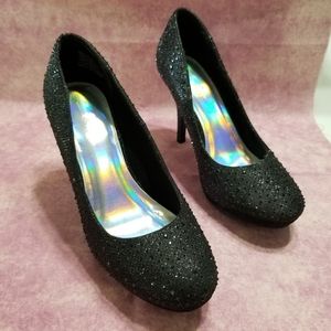 Black sparkle shoes